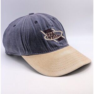 VTG NO FEAR 2-Tone Blue Beige Snapback Hat Cap 90’s Y2K/Skater/Grunge USA Made